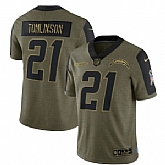 Nike Los Angeles Chargers 21 LaDainian Tomlinson 2021 Olive Salute To Service Limited Jersey Dyin,baseball caps,new era cap wholesale,wholesale hats